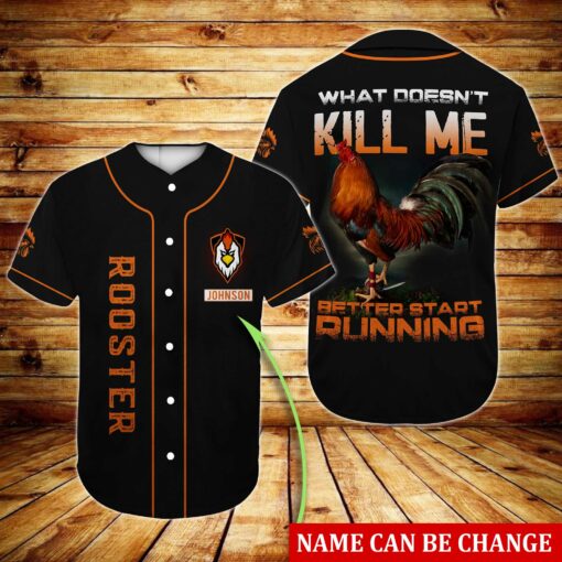 Personalized What Doesn’T Kill Me Rooster Baseball Shirt For Farmers, Rooster Lovers