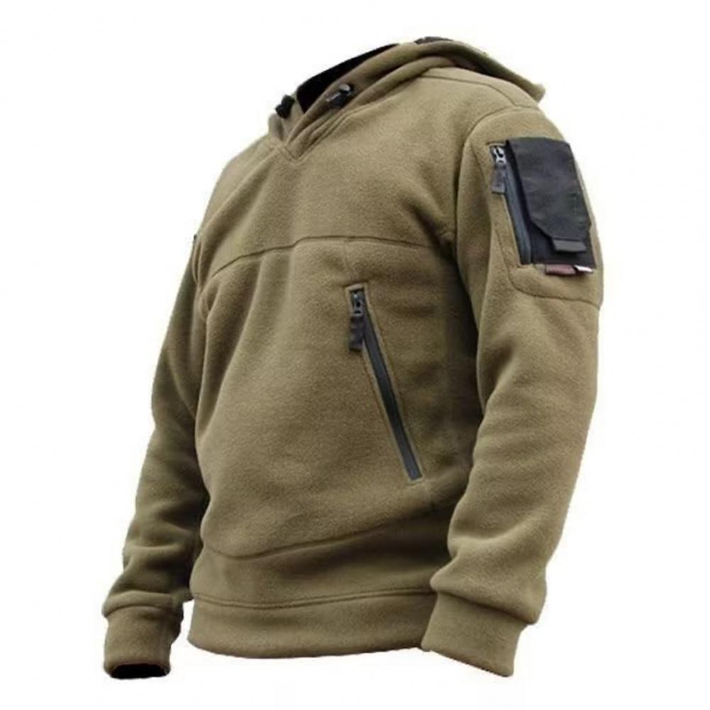 Stylish Pullover Hoodie Loose Keep Warm Super Soft Fleeced Sleeve Patch Pullover Sweatshirt alx