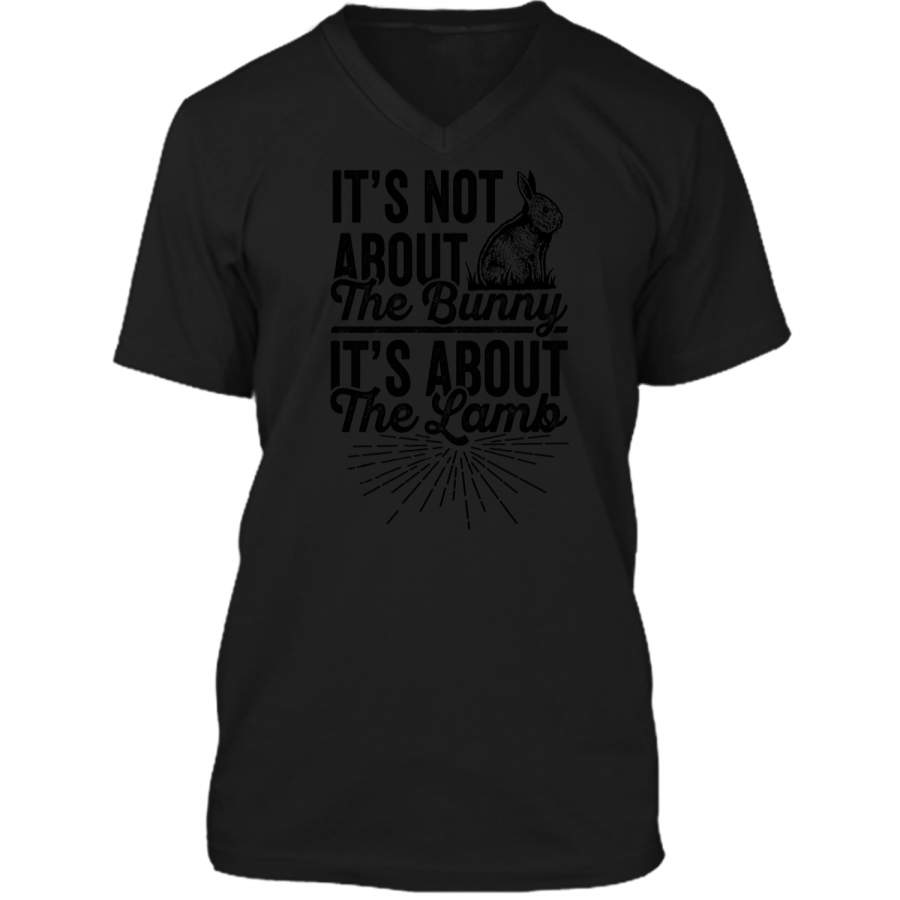 Its Not About The Bunny Its About The Lamb Easter T-Shirt3 Mens Printed V-Neck T