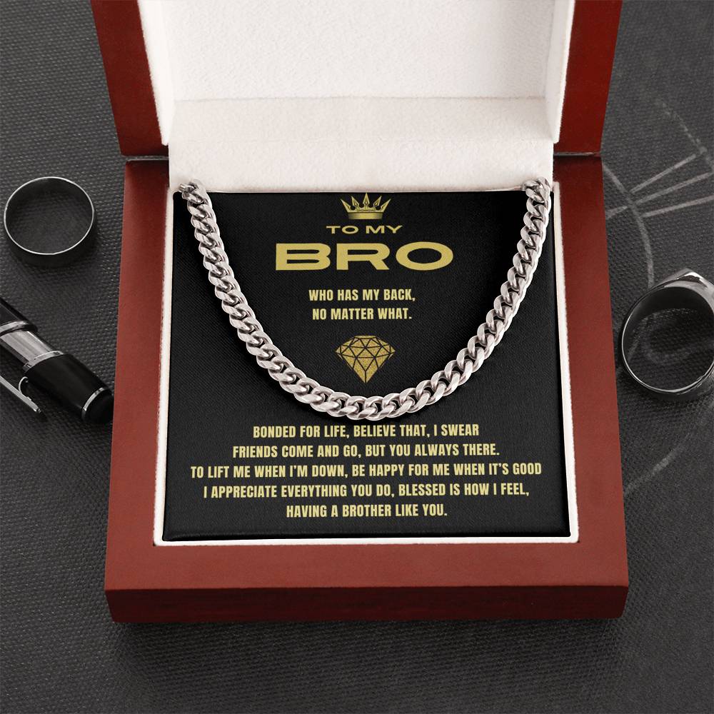 18K Yellow Gold Finish Cuban Link Chain – Necklace Gift For Brother Or Friend