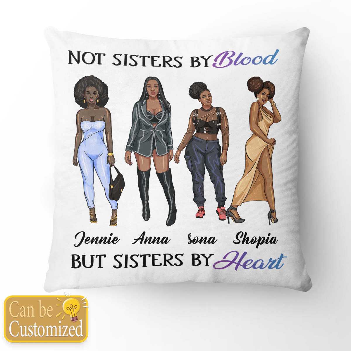 Personalized Pillow For Friend Sisters Pillow For Best Friend Birthday Gifts For Best Friend Pillow For 4 Black Girls