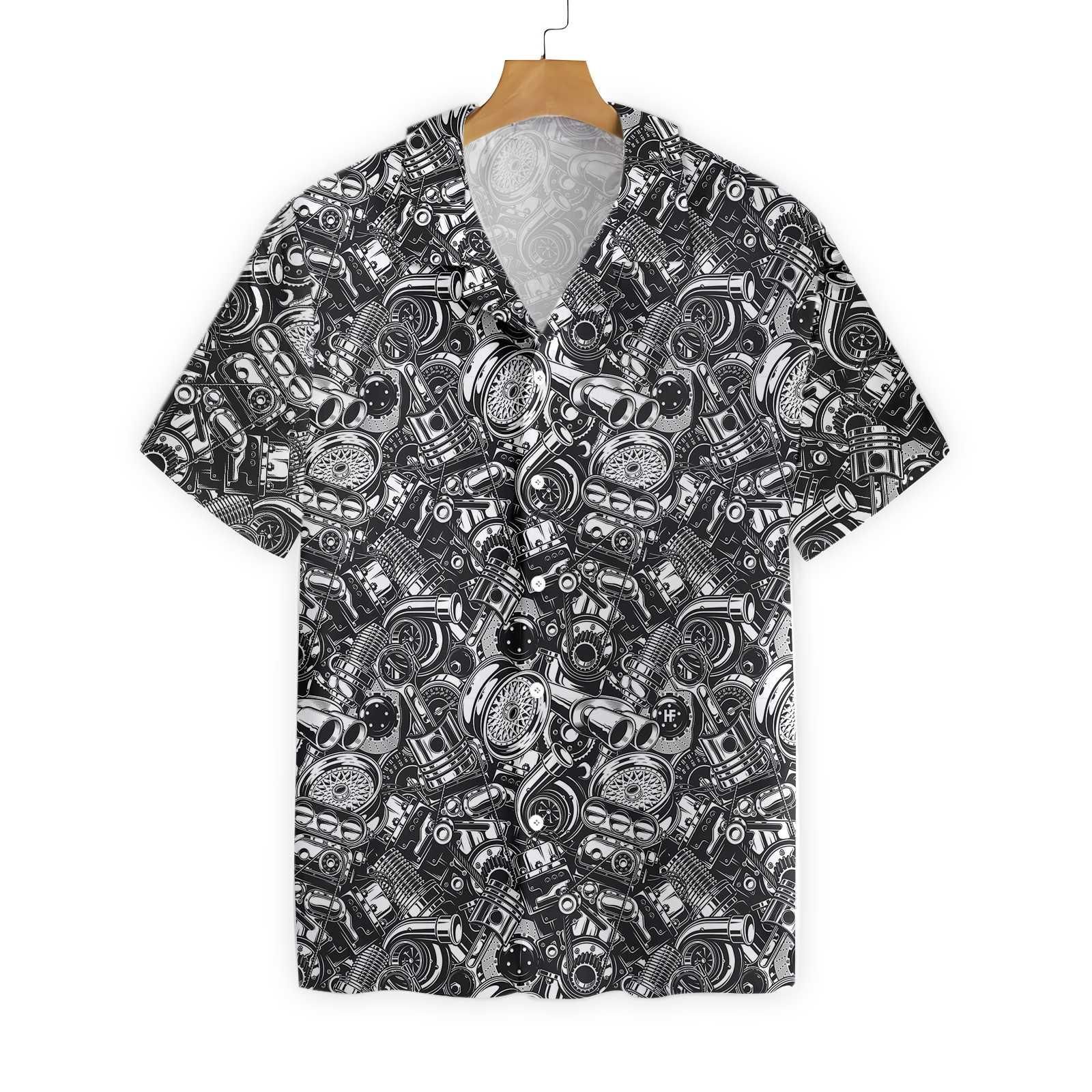 Auto Mechanic Seamless Pattern 0502 Hawaii Shirt Ha23477