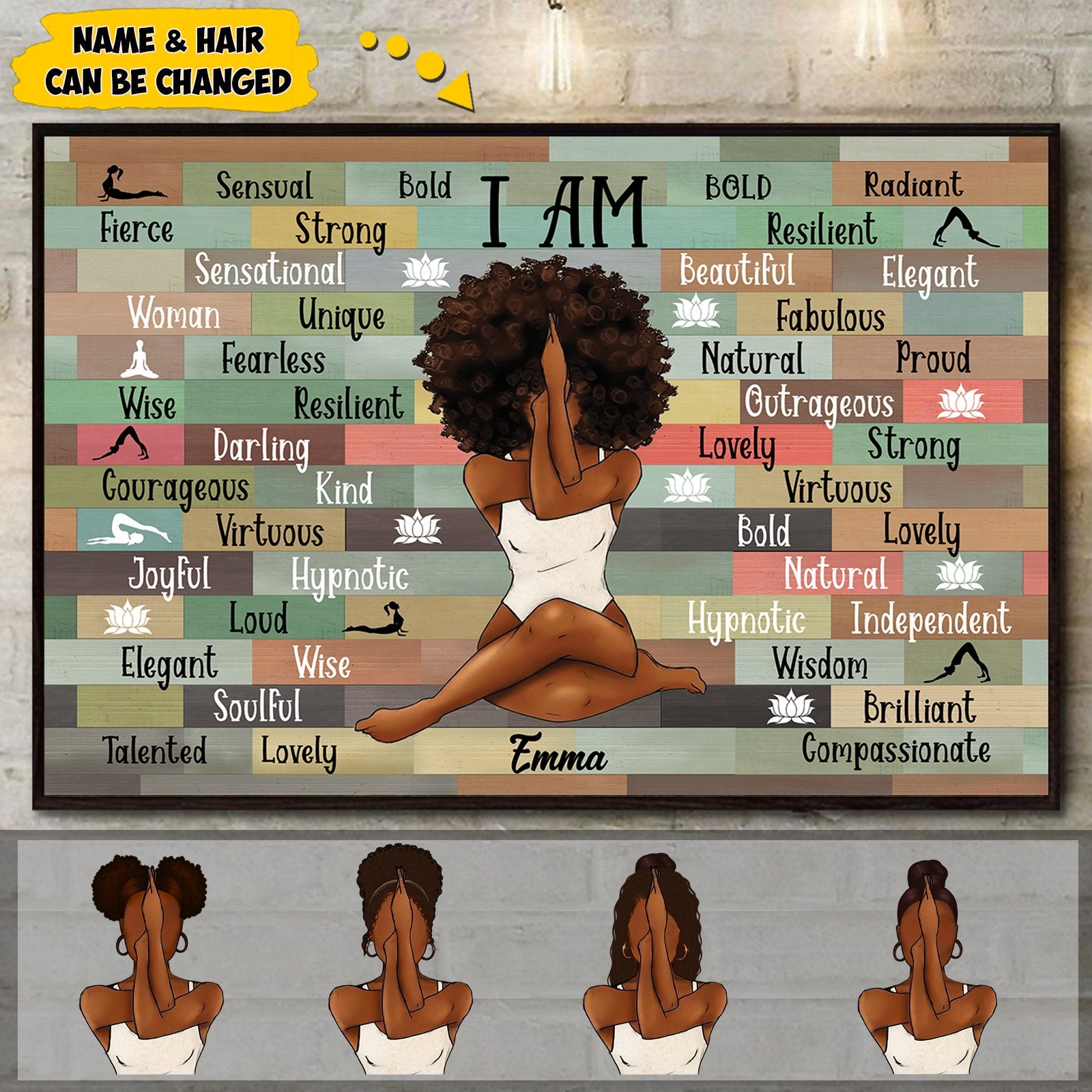 Personalized I Am Black Woman Strong Beautiful Canvas Poster Beautiful Black Queen Poster Gift For Black Women