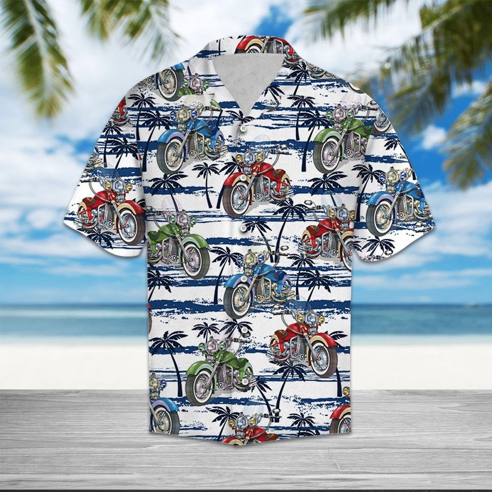 Motorbike Palm Tree Hawaii Shirt Ha42170