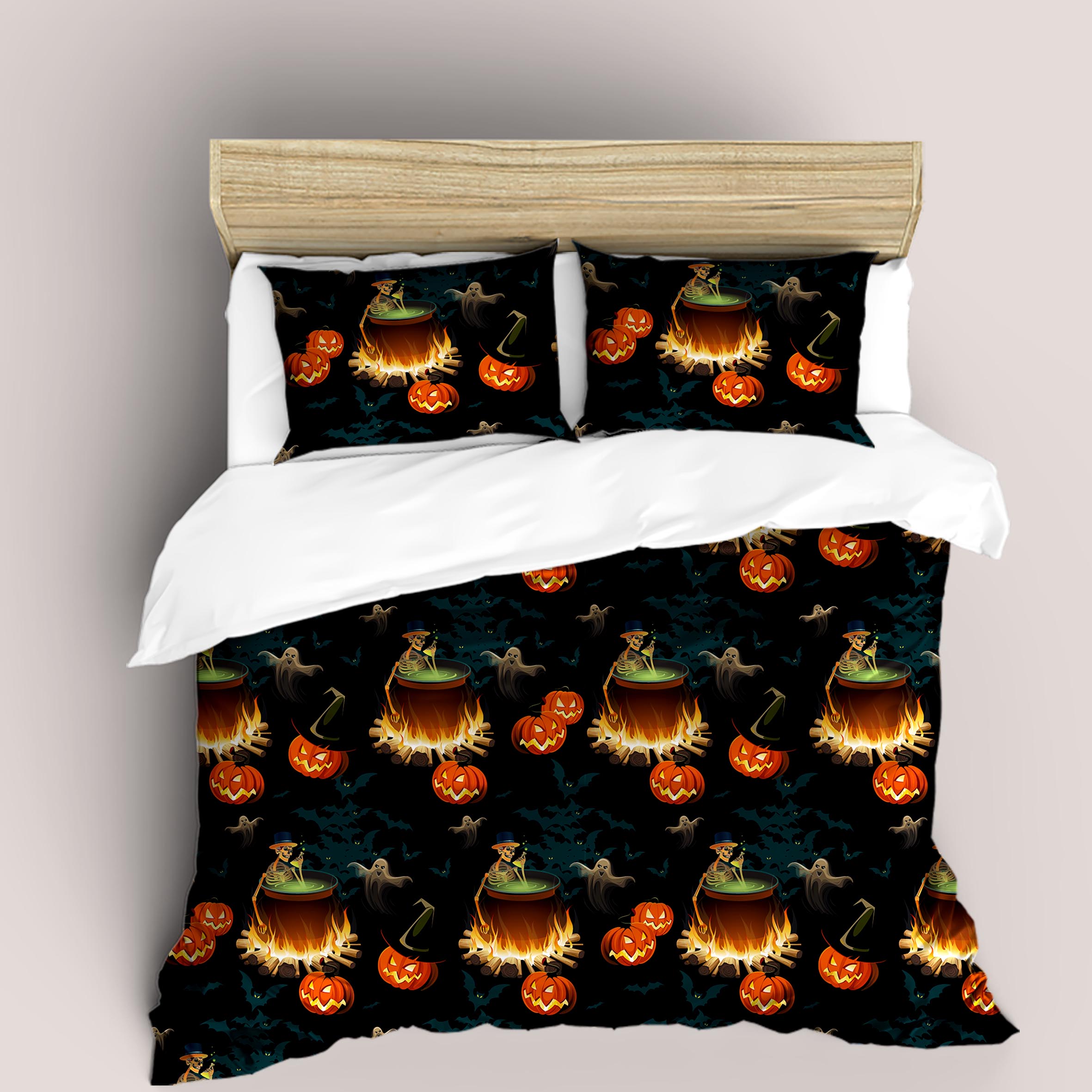 3D Halloween Pumpkin Quilt Cover Set Bedding Set Duvet Cover Pillowcases 94