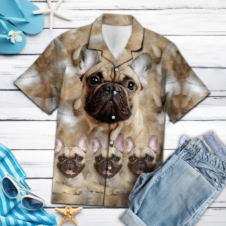 Awesome French Bulldog Hawaiian Shirt Summer Button Up For Men, Women, Couple