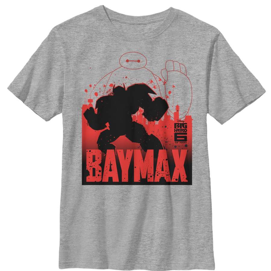 Big Hero 6 Boy’s Baymax City Outline  T Shirt