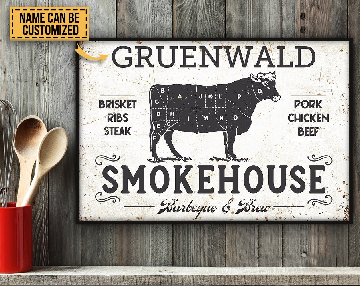 Aeticon Gifts Personalized Bbq Smokehouse Canvas Mom Dad Gift Home Decor