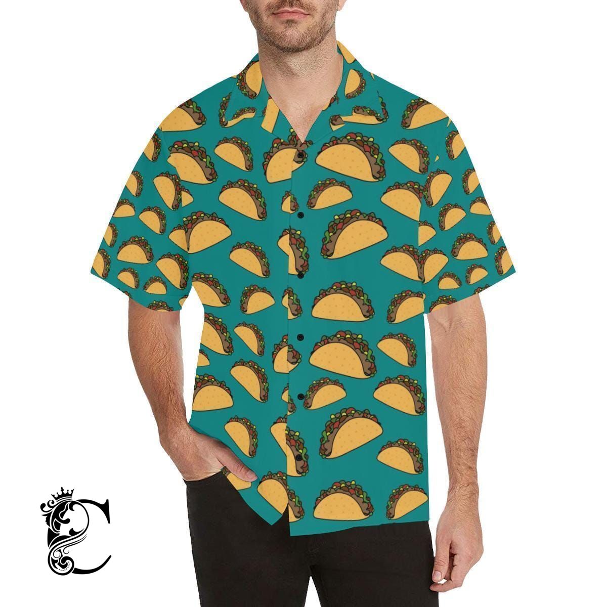 Beach Shirt Tacos Green Yellow Hawaiian Shirts- Chillicothemall