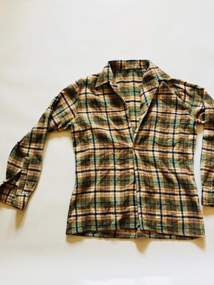 Christian Bohor Paris Green Brown Orange Button Down Shirt