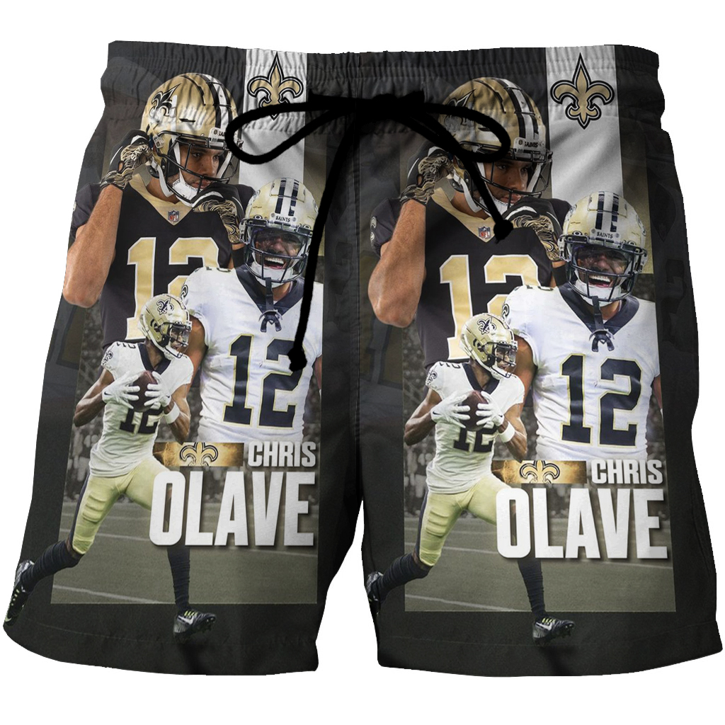 New Orleans Saints Chris Olave1 3D All Over Print Summer Beach Hawaiian Short