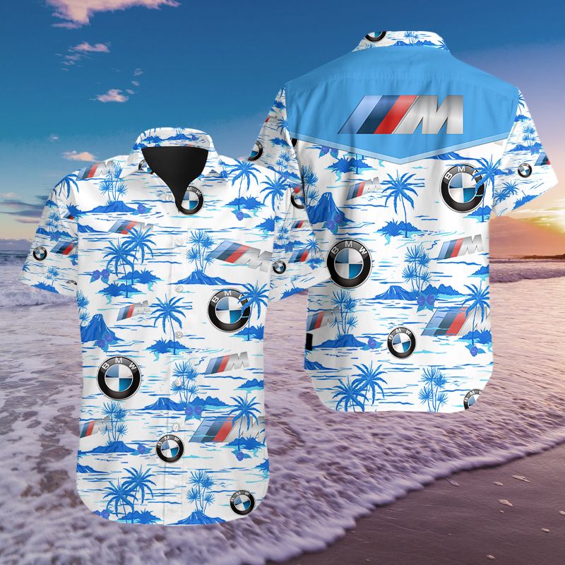 3D All Over Printed BMW M NQP-LT HAWAIIAN Shirts Ver 1 (Blue)