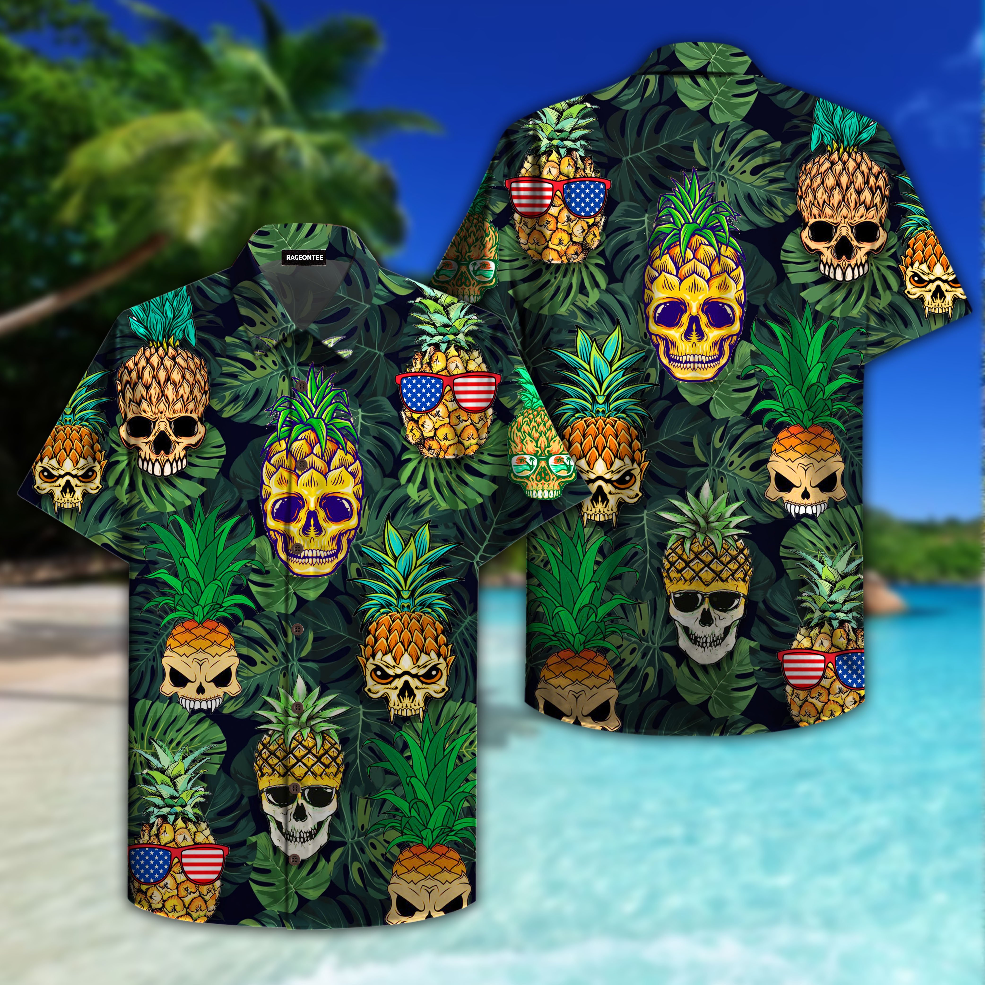 Skull Pineapple Hawaii Shirt Ha8454