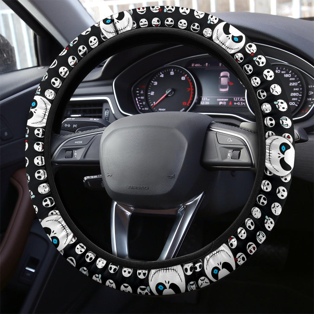 Halloween Steering Wheel Cover Jack Skellington Head Emotions