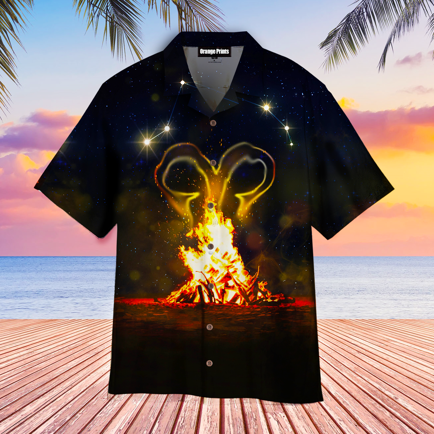 Flaming Aries Zodiac Hawaiian Shirt – For Men And Women