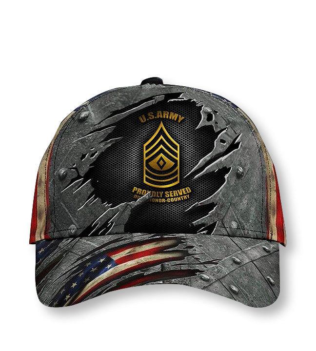 Us Army Proudly Served 3D Hat Veteran Logo Core Values Cap For Men ...