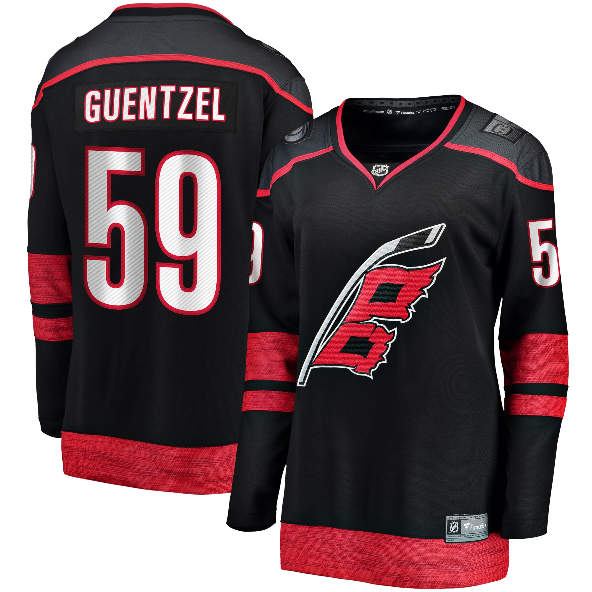 Jake Guentzel Carolina Hurricanes Branded Women's Home Breakaway Jersey – Black