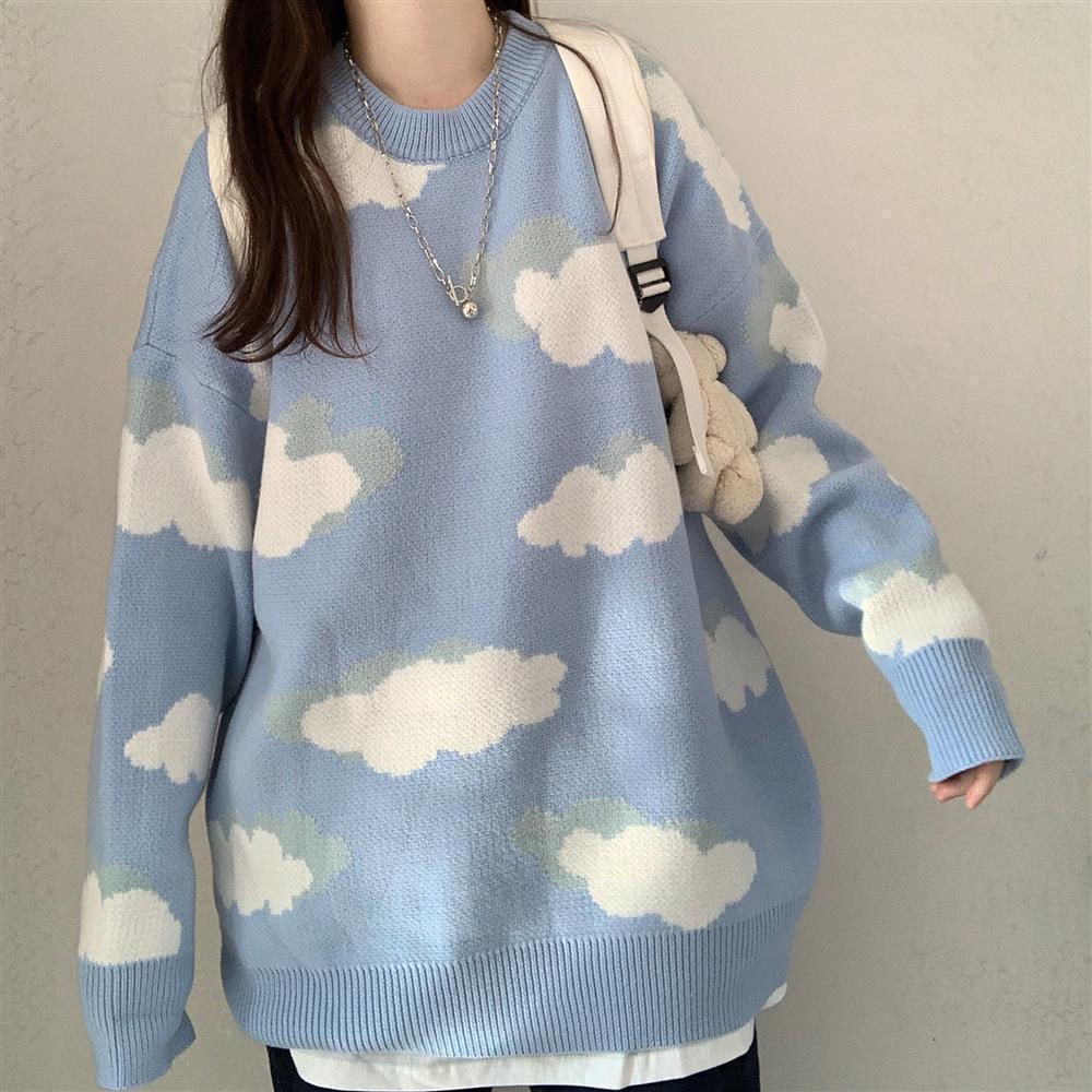 Sweaters Women Pullover Harajuku Lovely Chic Preppy Style Sweaters Loose Autumn Knitwear