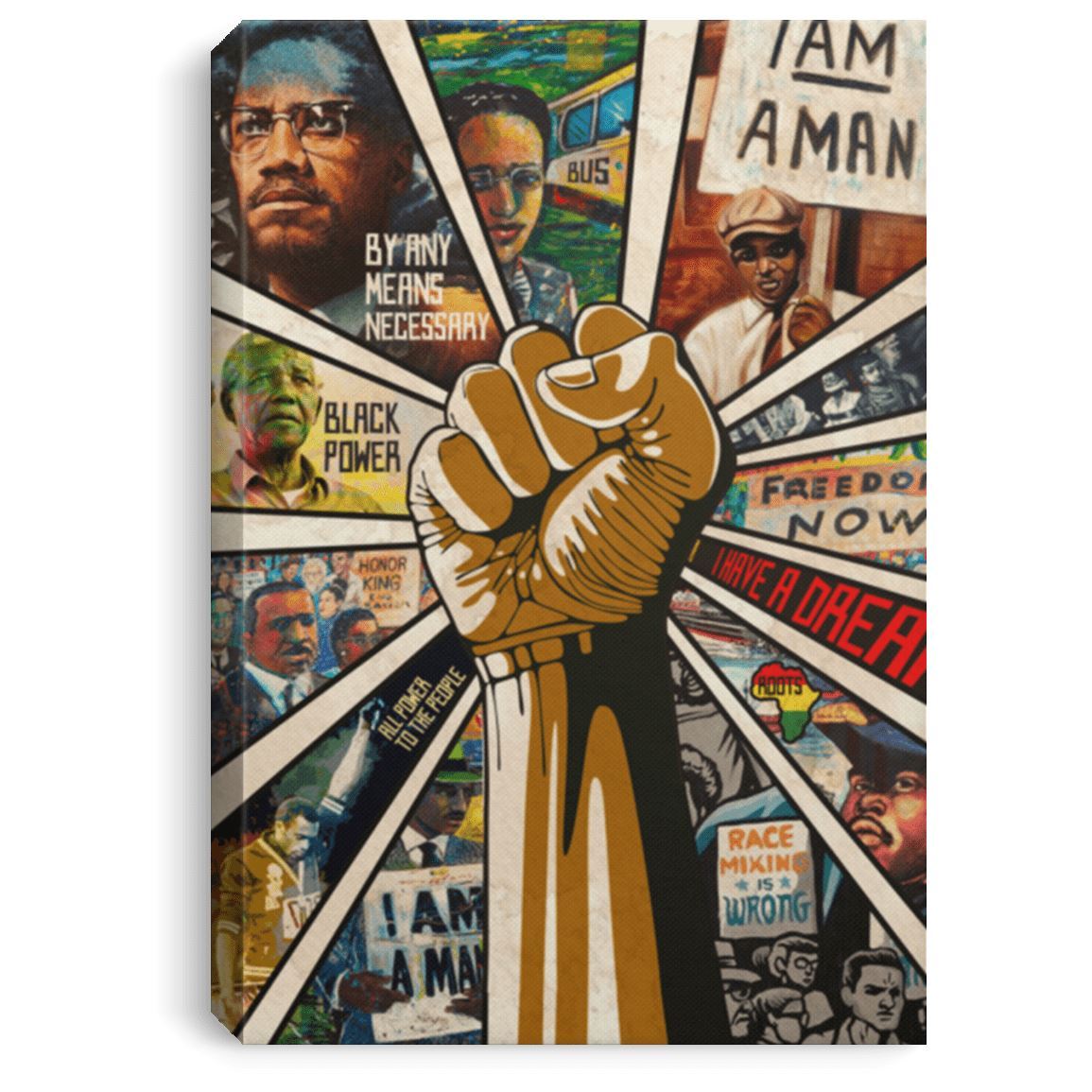 Raise Fist Wall Canvas