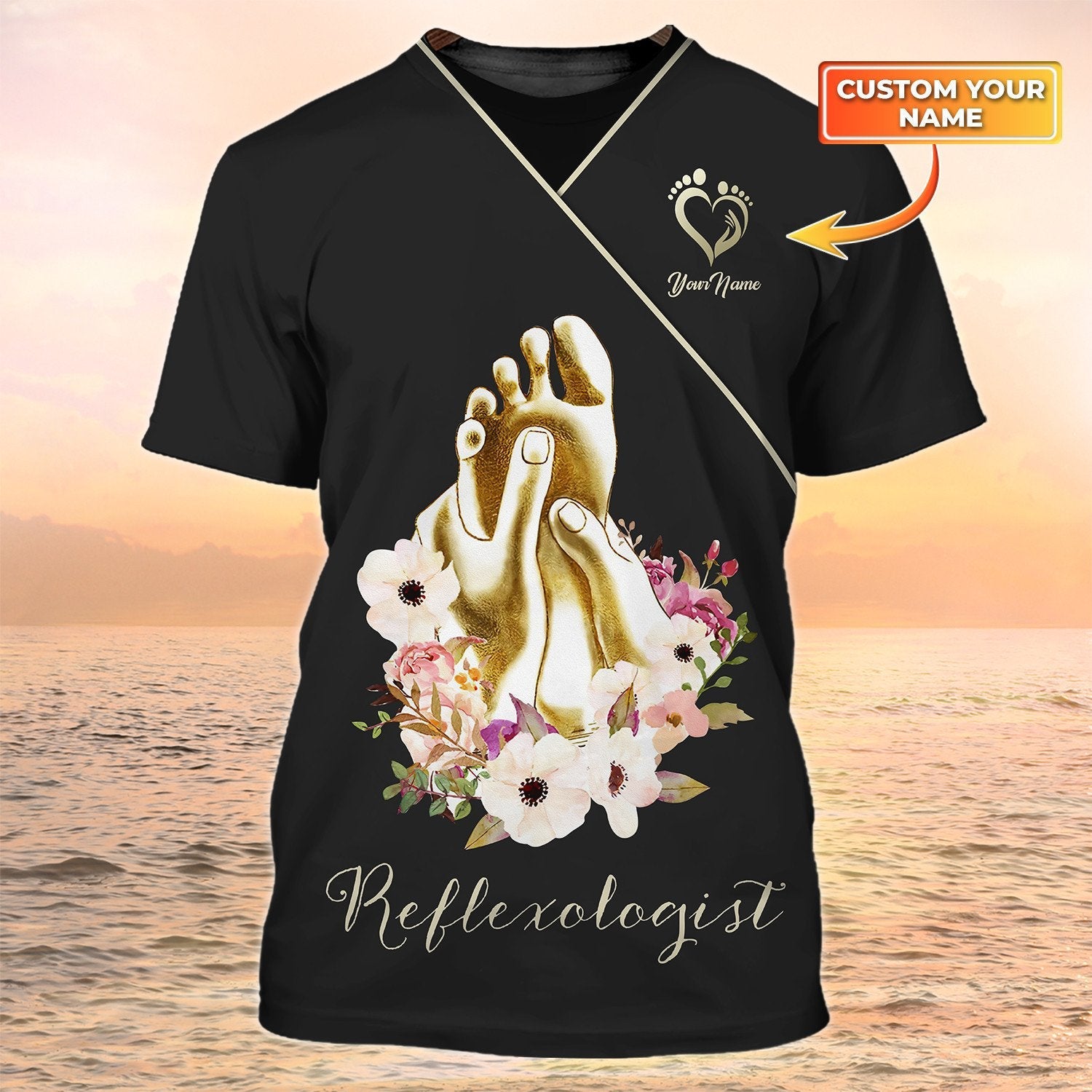 Reflexologist Shirts Massage Foot Tshirt Reflexology Custom Uniform