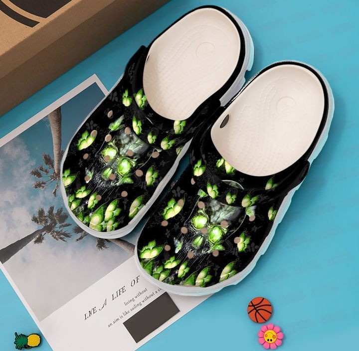 Butterfly Butterflies Skull Sku 371 clog Shoesclog Shoes