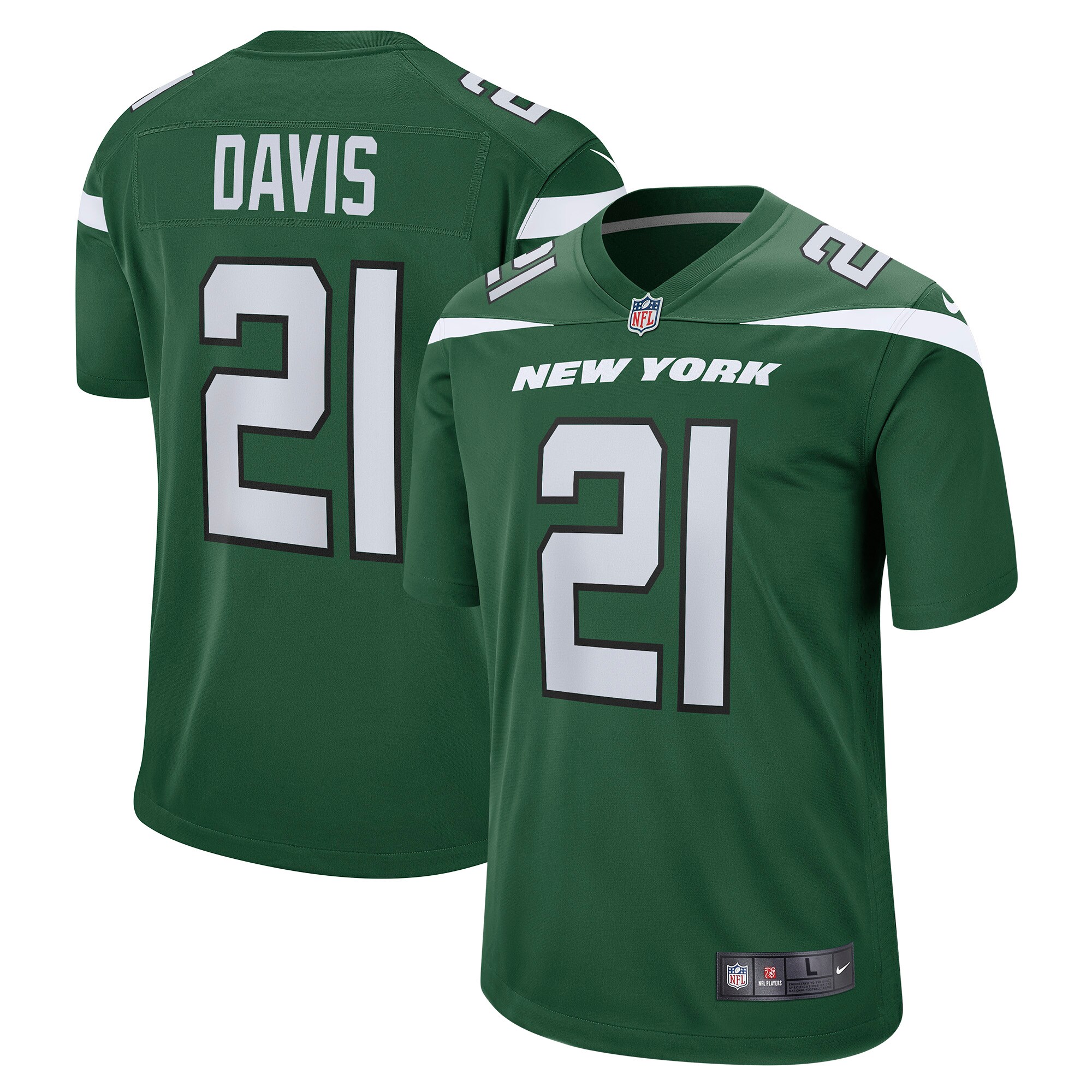 Ashtyn Davis New York Jets Game Player Jersey – Gotham Green