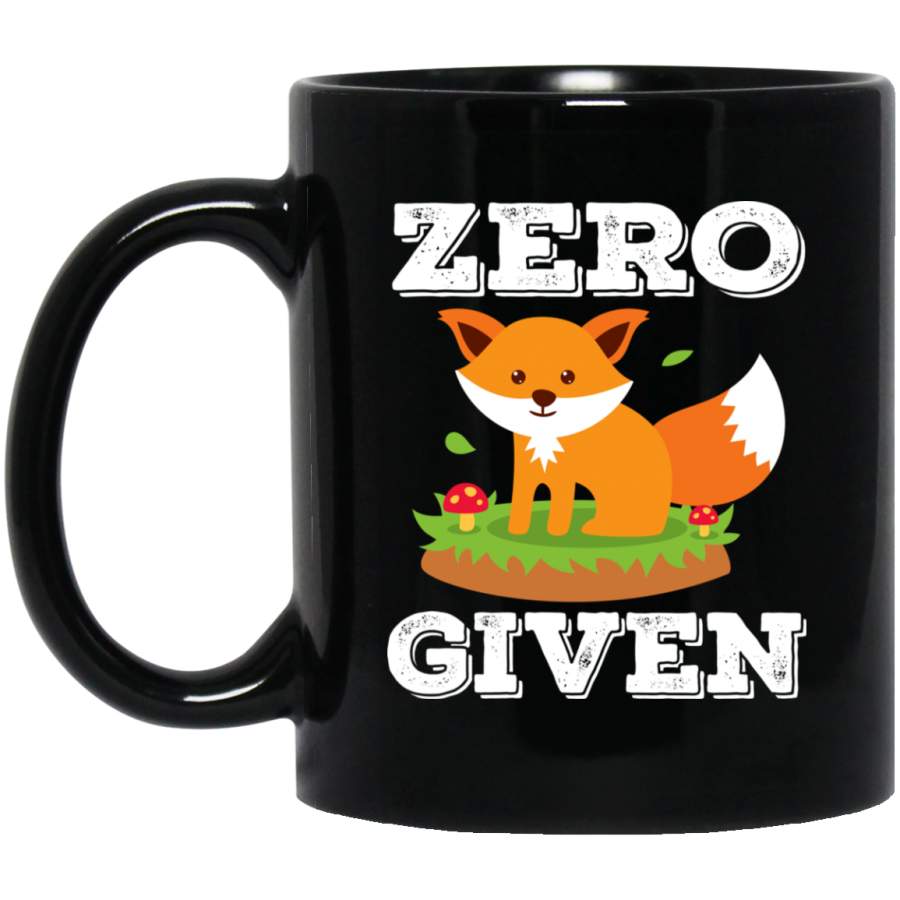 Zero Fox Given Cute Gift for Animal Lovers 11 oz Black Mug