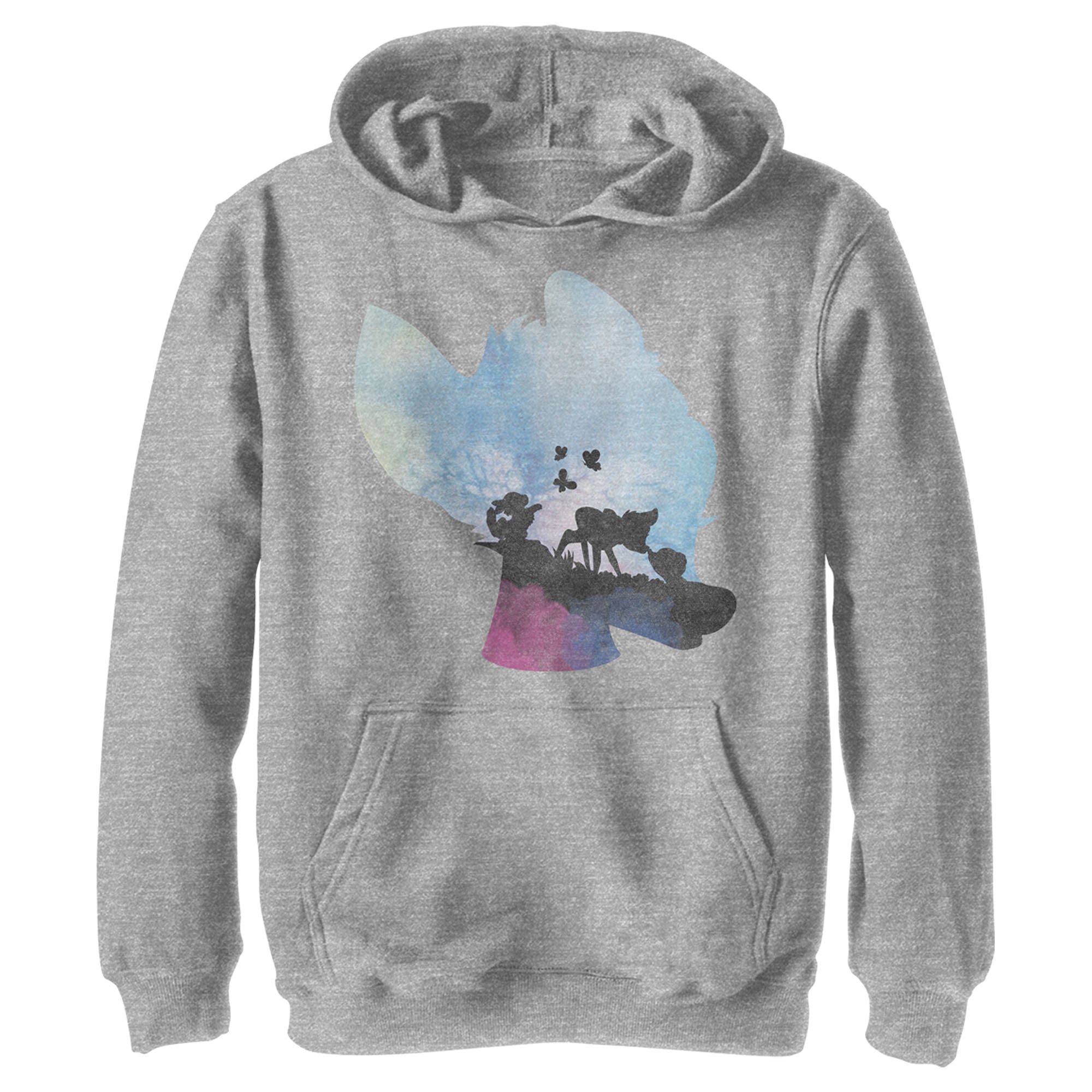 Boy’S Bambi Blue Watercolor Silhouette Pull Over Hoodie