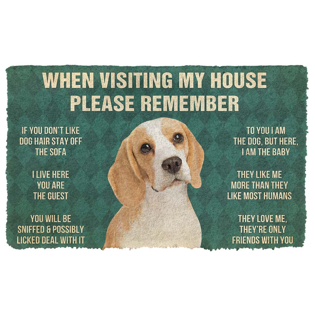 Gearhumans  Gearhuman 3D Please Remember Lemon Beagle Dogs House Rule Custom Doormat