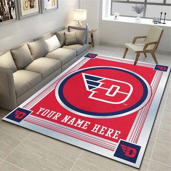 Dayton Flyers Personalized Area Rug, Team Living Room Carpet, Customized Floor Mat