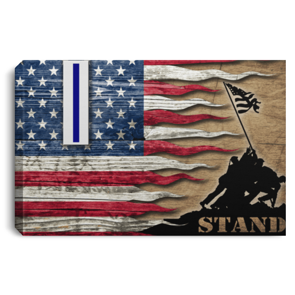 Us Navy W-5 Chief Warrant Officer 5 W5 Cw5 Warrant Officer Ranks Stand For The Flag 24X16 Inches  Landscape Canvas .75In Frame