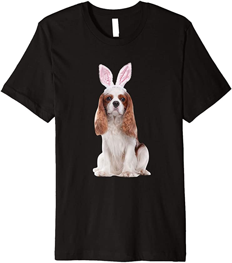 Cavalier King Charles Wearing Easter Bunny Ears Dog Premium T-Shirt