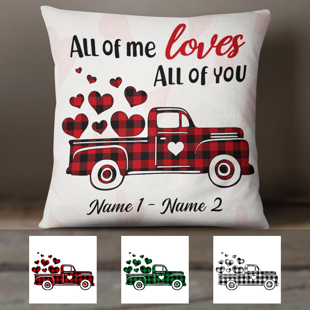 Personalized Couple Love Red Truck Pillow Db71 95O57 (Insert Included)