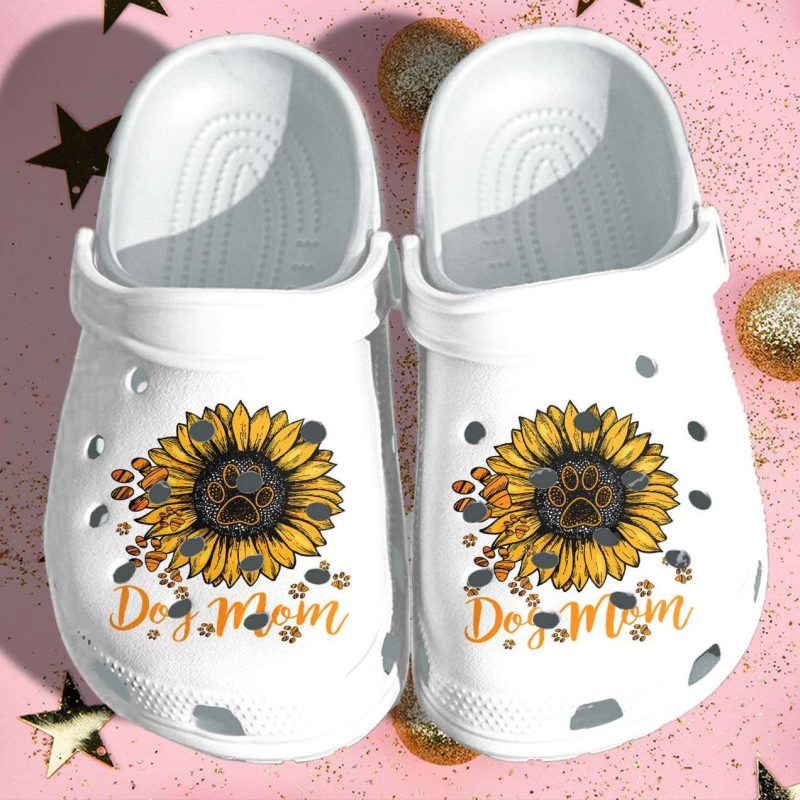 Dog Mom Sunflower Dog Lover Mothers Day Crocband Clog Shoes