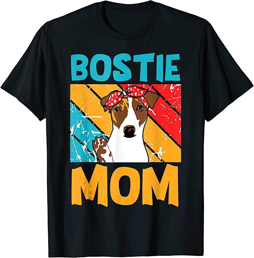 Bostie Mom Vintage Awesome Puppy Pet Dog Lovers Mother’s Day T-Shirt