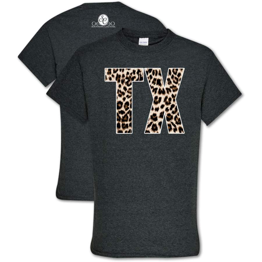 Southern Couture Soft Collection Leopard Texas T-Shirt