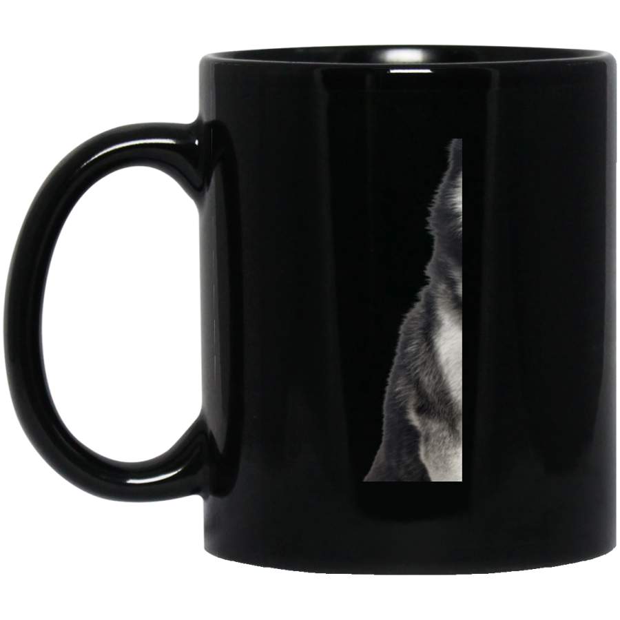 Siberian Husky Wearing Easter Bunny Ears Dog  11 oz 15 oz Mug Black