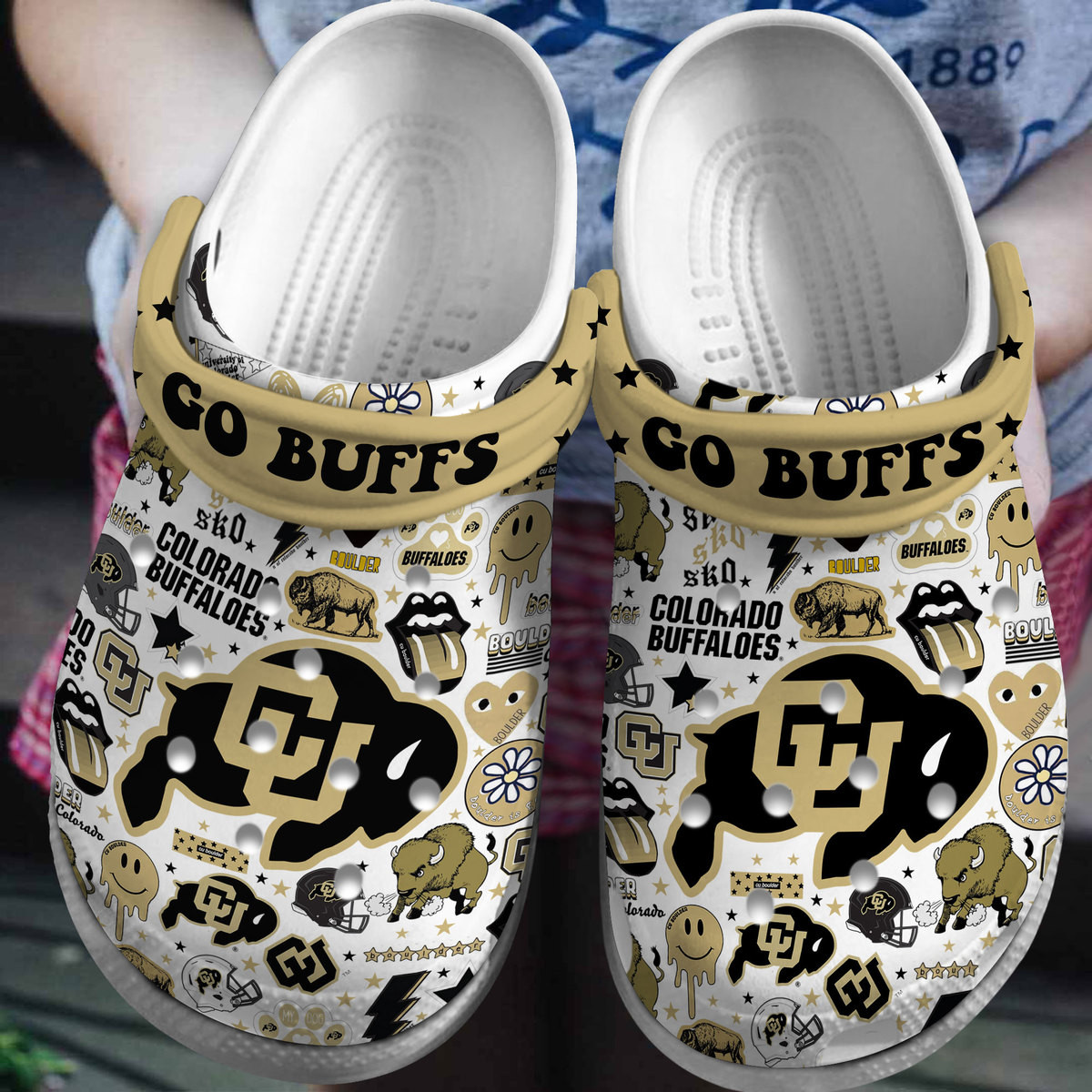 Colorado Buffaloes NCAA Sport Crocss Crocband Clogs Shoes Comfortable For Men Women and Kids