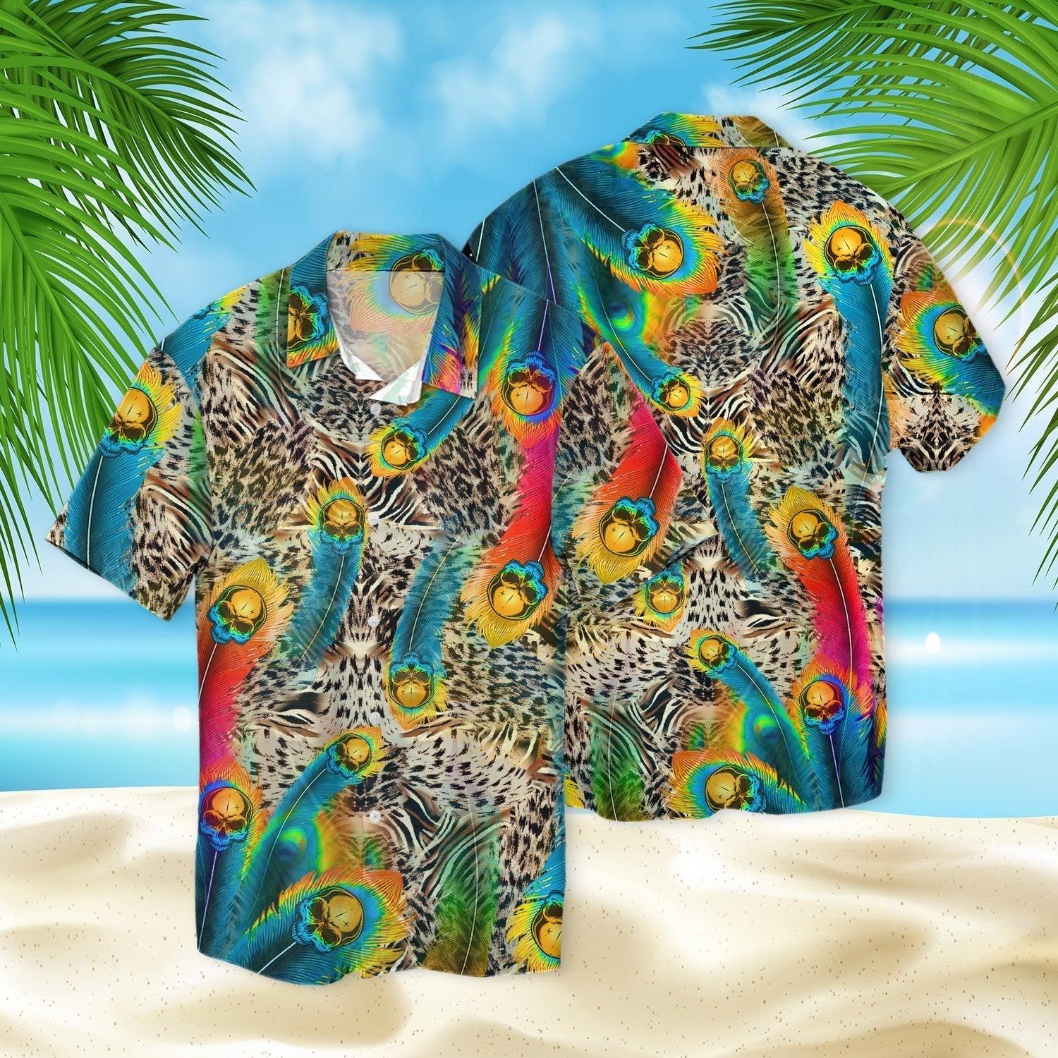 Skull Peacock Hawaii Shirt For Men Women Ha97446