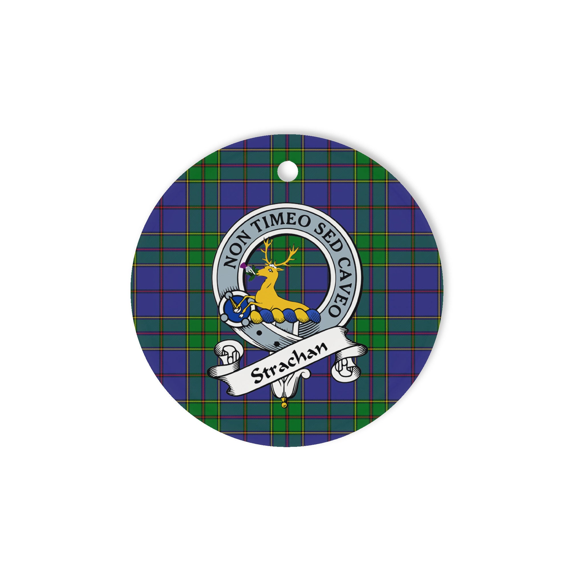 Strachan Scottish Clan Badge Plaid Ornament Gift. Christmas Tree Ornament Strachan Clan Tartan Ornament Great Christmas Ornaments Gift