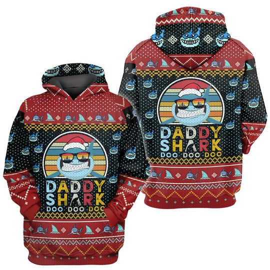 Daddy Shark 3D All Over Print | Hoodie | Unisex | Full Size | Adult | Colorful | HT3979