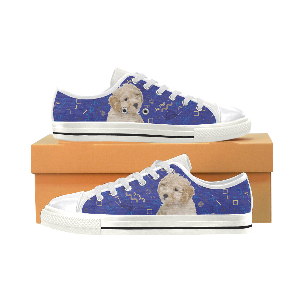 Poochon Dog White Women’s Classic Canvas Shoes