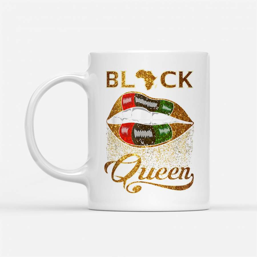 Coffee Mug Black Queen Lips Gift Red Green African Flag Africa Mug – White Mug