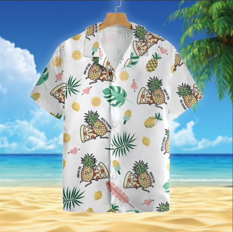 Pizza Pineapple Cartoon Hawaii Shirt For Men Women Adult Ha81789