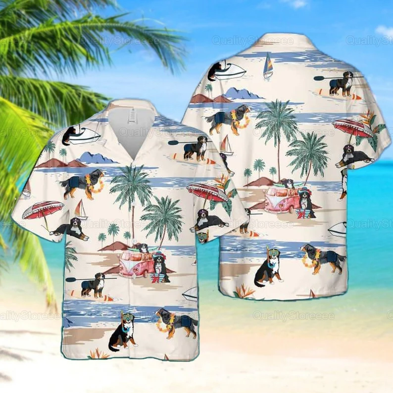 Bernese Mountain Hawaii Beach Shirt Ha36668