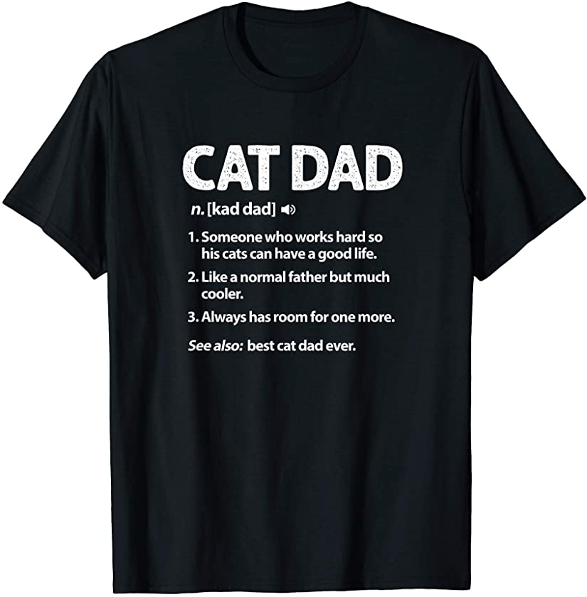 Mens Cat Dad Definition Funny Kitten Kitty Pet Lover T-Shirt