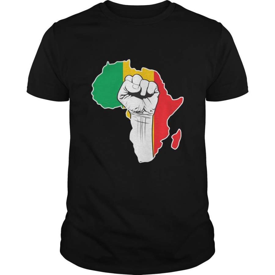 Africa Map T-shirt Africa Black Power T-shirt