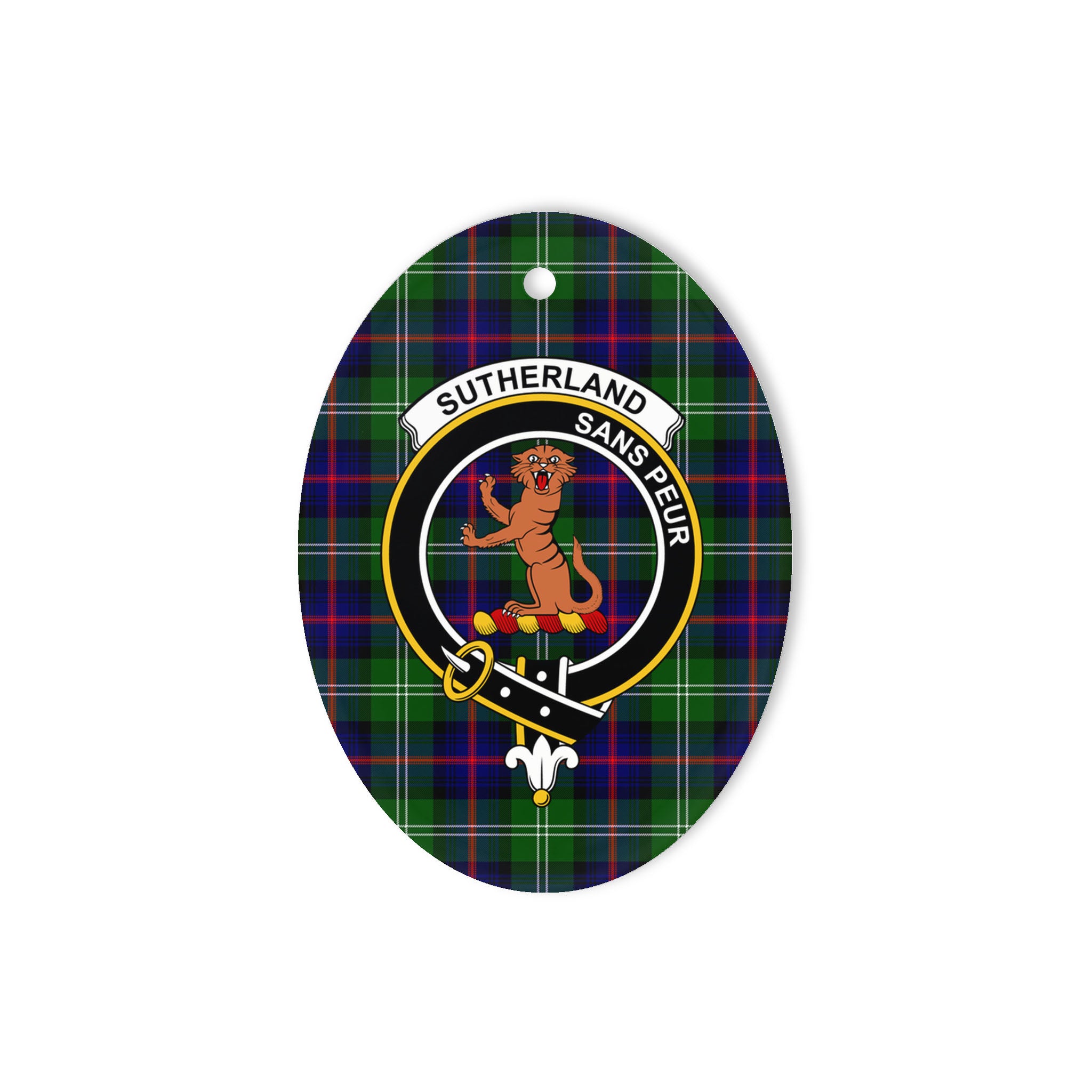 Sutherland I Scottish Clan Plaid Ornament Gift. Christmas Tree Ornament Sutherland I Clan Tartan Ornament Great Christmas Ornaments Gift Oval Ornament