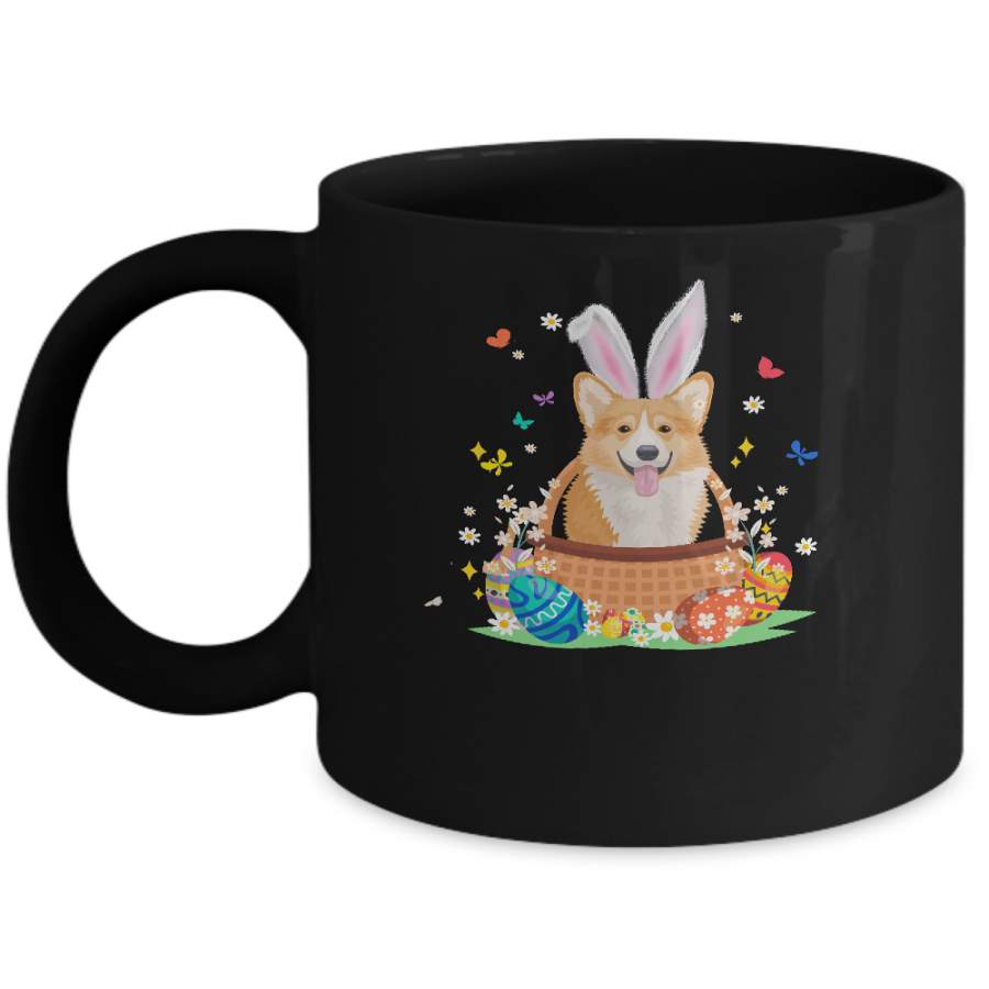 Corgi Bunny Hat Rabbit Easter Eggs Mug