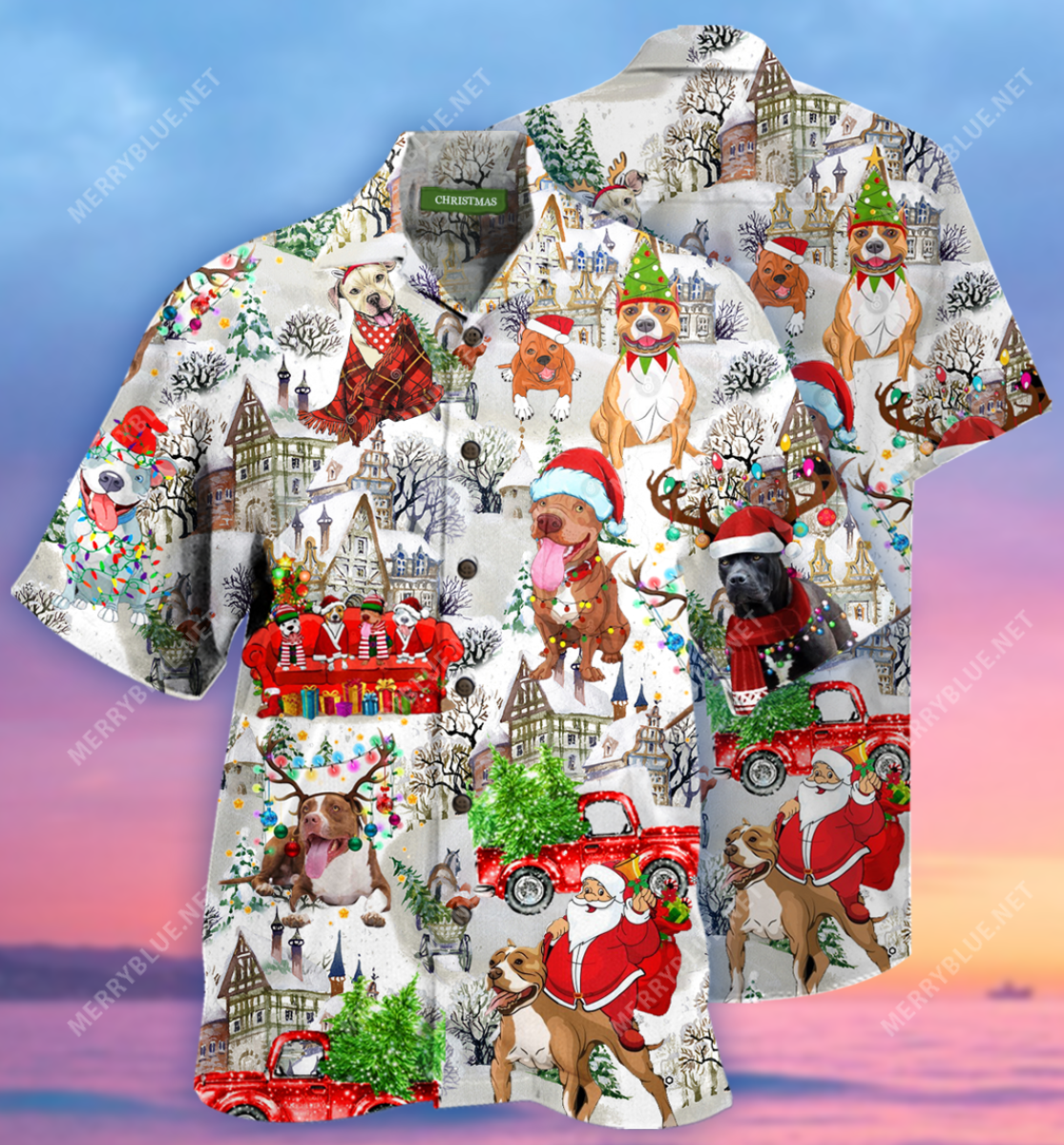 Christmas Pit Bulls Unisex Hawaii Shirt Ha60137